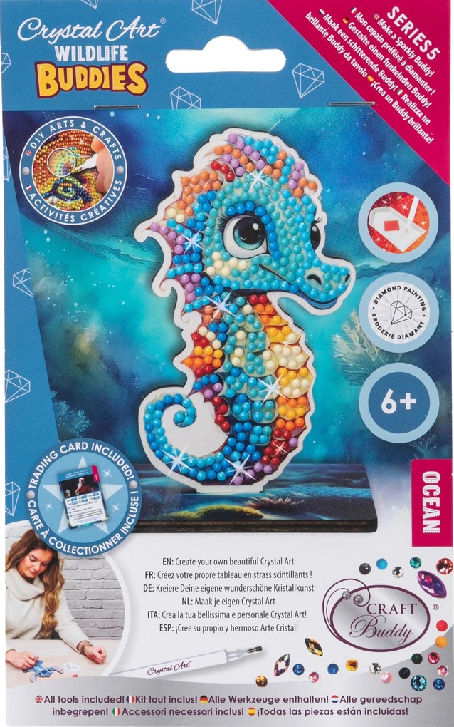 Craft Buddy CAFGR-31GEN048 - Crystal Art Wildlife Buddies Ocean Seahorse Seepferdchen Serie 5 Diamond Painting