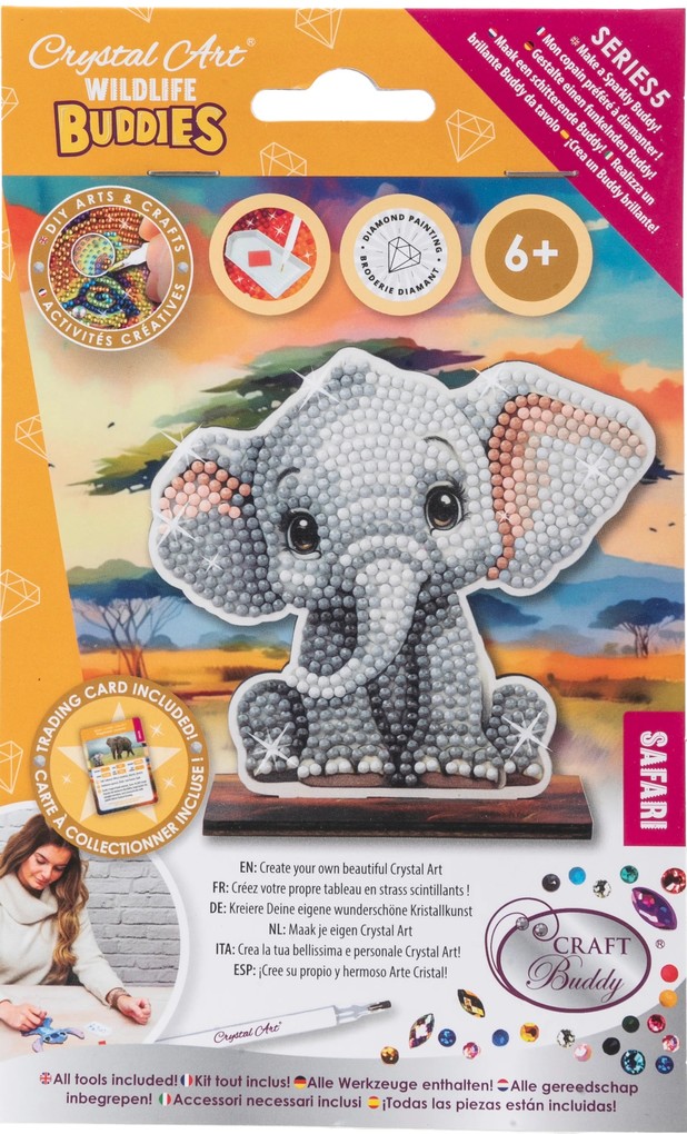 Craft Buddy CAFGR-31GEN038 - Crystal Art Wildlife Buddies Safari Elephant Serie 5 Diamond Painting