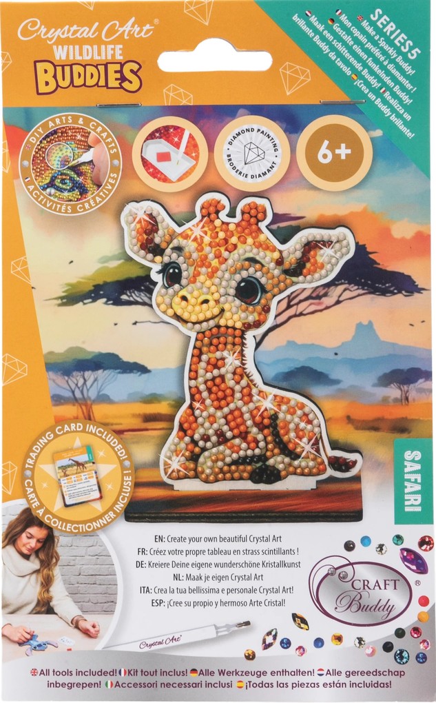 Craft Buddy CAFGR-31GEN039 - Crystal Art Wildlife Buddies Safari Giraffe Serie 5 Diamond Painting