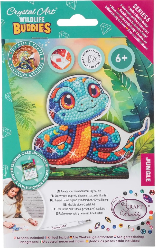 Craft Buddy CAFGR-31GEN045 - Crystal Art Wildlife Buddies Jungle Snake Schlange Serie 5 Diamond Painting