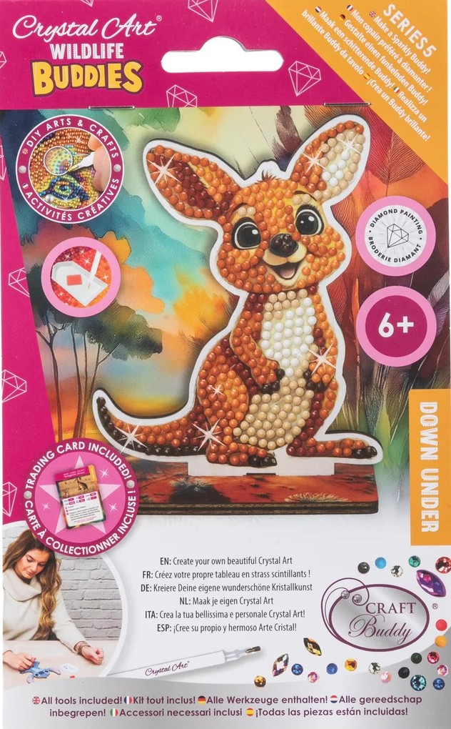 Craft Buddy CAFGR-31GEN056 - Crystal Art Wildlife Buddies Down Under Kangaroo Serie 5 Diamond Painting