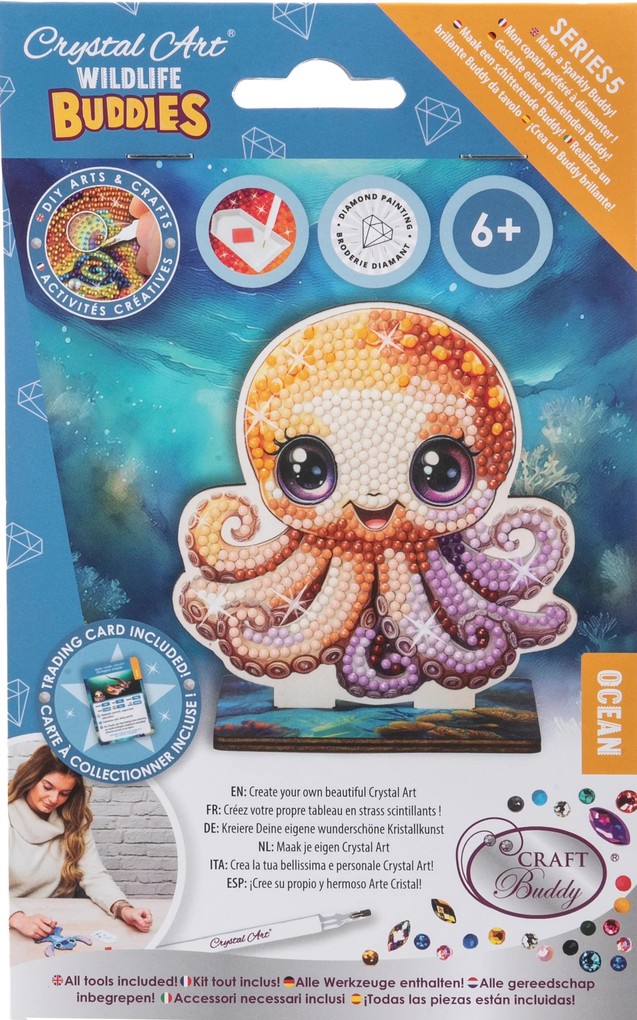 Craft Buddy CAFGR-31GEN047 - Crystal Art Wildlife Buddies Ocean Octopus Serie 5 Diamond Painting