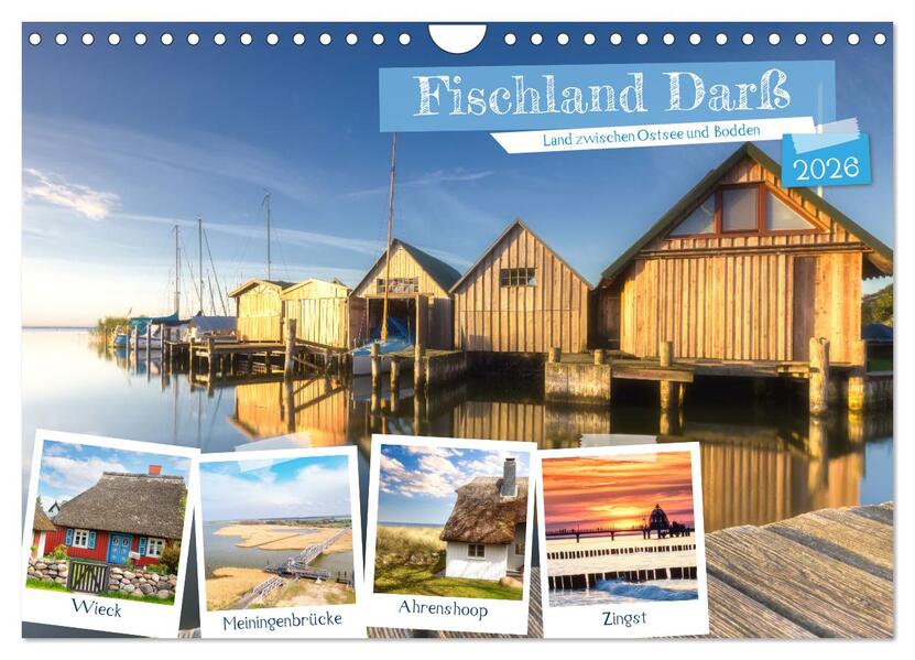 Fischland Darß Land zwischen Ostsee und Bodden (Wandkalender 2026 DIN A4 quer) CALVENDO Monatskalender