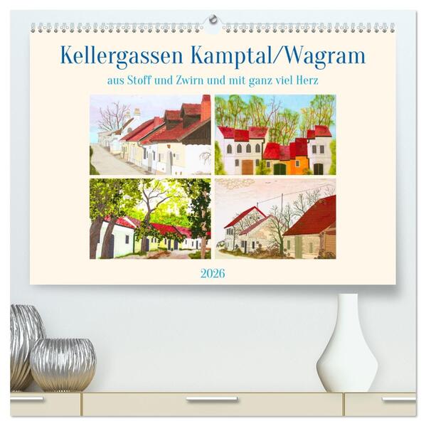 Wagramer Kellergassen (hochwertiger Premium Wandkalender 2026 DIN A2 quer) Kunstdruck in Hochglanz