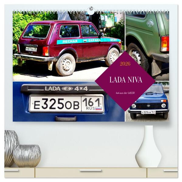 LADA NIVA - 4x4 aus der UdSSR (hochwertiger Premium Wandkalender 2026 DIN A2 quer) Kunstdruck in Hochglanz