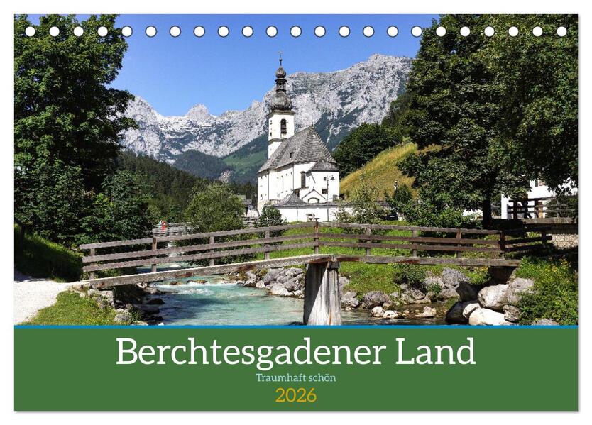 Berchtesgadener Land - Traumhaft schön (Tischkalender 2026 DIN A5 quer) CALVENDO Monatskalender