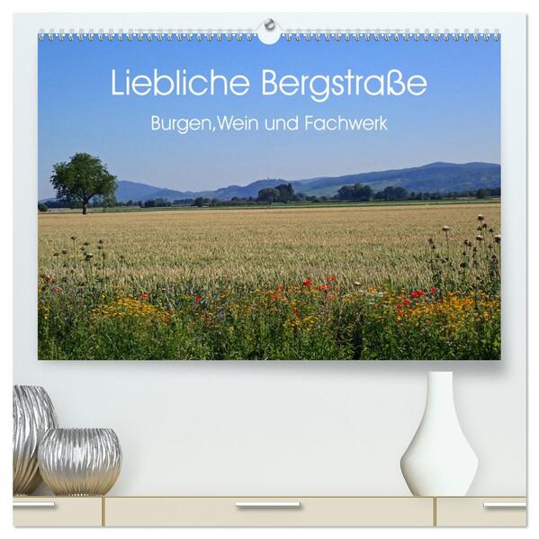 Liebliche Bergstraße - Burgen Wein und Fachwerk (hochwertiger Premium Wandkalender 2026 DIN A2 quer) Kunstdruck in Hochglanz