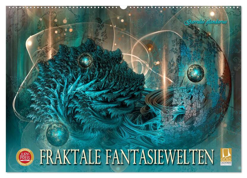 Fraktale Fantasiewelten (Wandkalender 2026 DIN A2 quer) CALVENDO Monatskalender