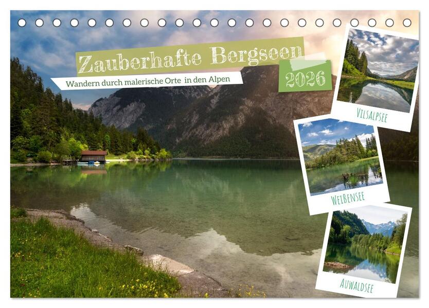 Zauberhafte Bergseen (Tischkalender 2026 DIN A5 quer) CALVENDO Monatskalender