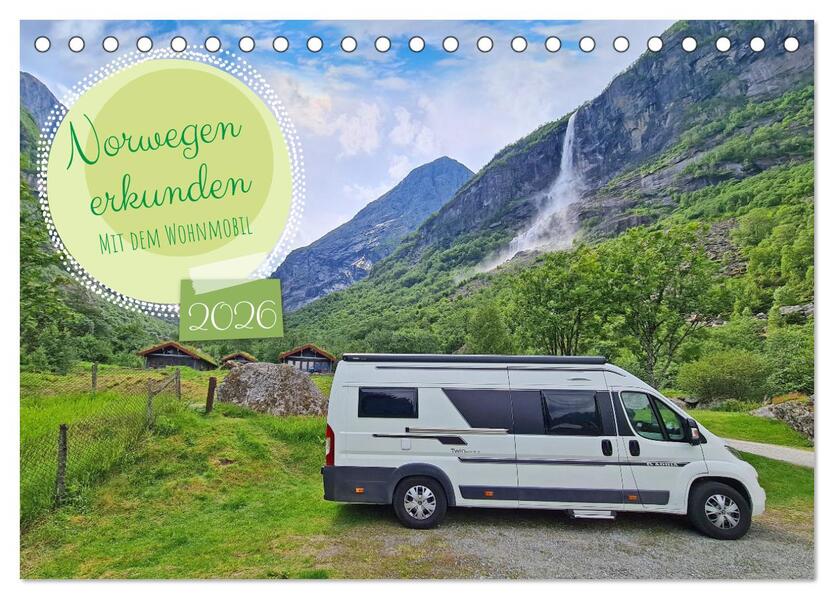 Norwegen erkunden mit dem Wohnmobil (Tischkalender 2026 DIN A5 quer) CALVENDO Monatskalender