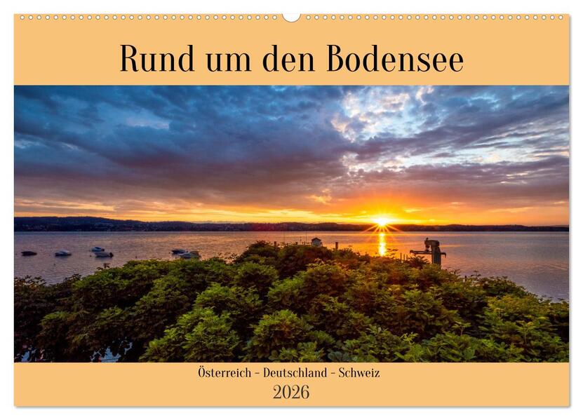 Rund um den Bodensee (Wandkalender 2026 DIN A2 quer) CALVENDO Monatskalender