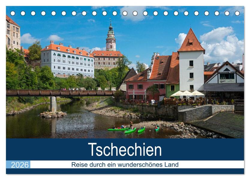 Tschechien - Eine Reise durch ein wunderschönes Land (Tischkalender 2026 DIN A5 quer) CALVENDO Monatskalender