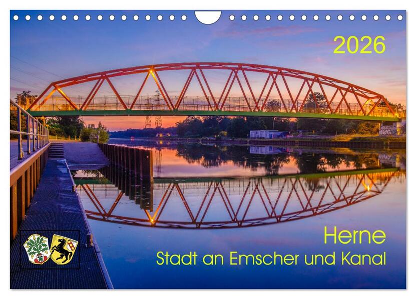 Herne: Stadt an Emscher und Kanal (Wandkalender 2026 DIN A4 quer) CALVENDO Monatskalender