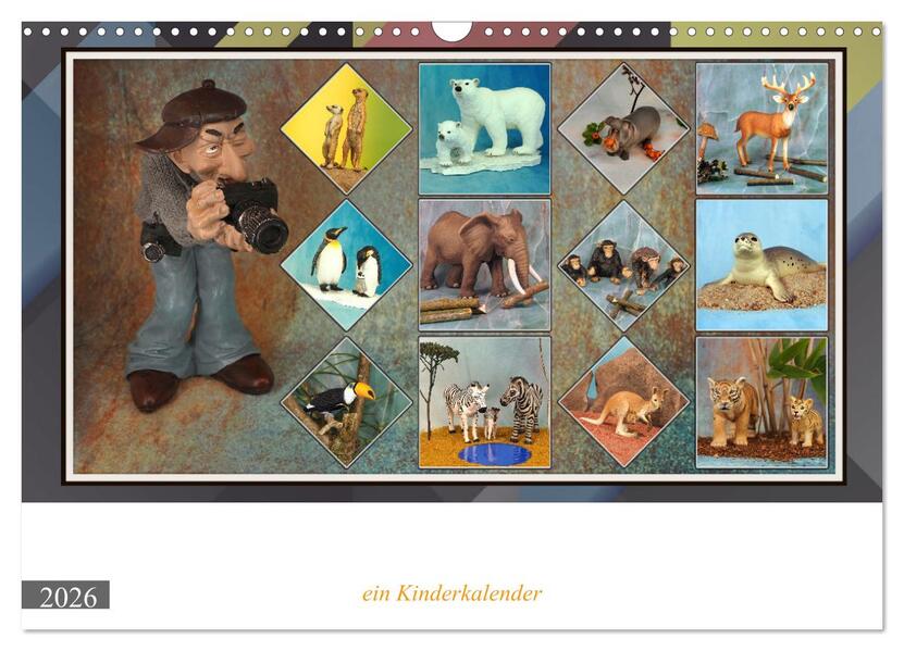 Fotograf auf Pirsch - ein Kinderkalender (Wandkalender 2026 DIN A3 quer) CALVENDO Monatskalender