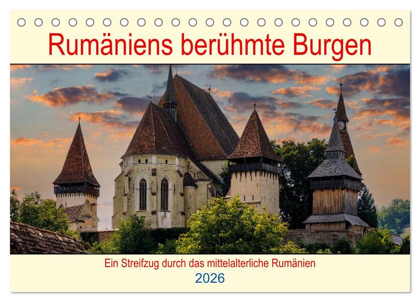 Rumäniens berühmte Burgen (Tischkalender 2026 DIN A5 quer) CALVENDO Monatskalender