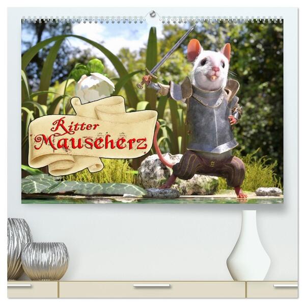 Ritter Mauseherz (hochwertiger Premium Wandkalender 2026 DIN A2 quer) Kunstdruck in Hochglanz