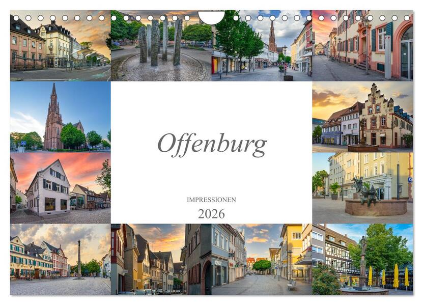 Offenburg Impressionen (Wandkalender 2026 DIN A4 quer) CALVENDO Monatskalender