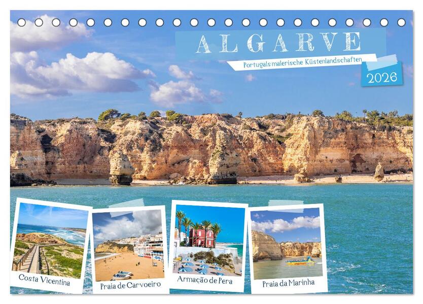 Algarve - Portugals malerische Küstenlandschaften (Tischkalender 2026 DIN A5 quer) CALVENDO Monatskalender