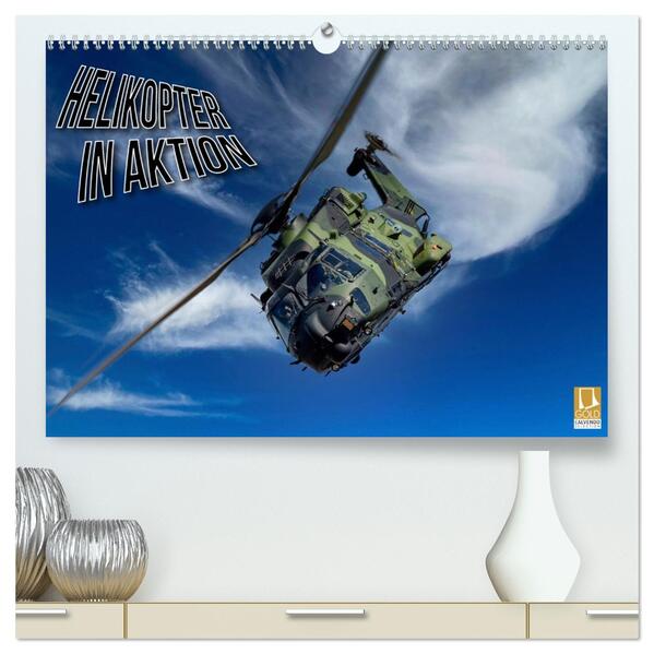 Helikopter in Aktion (hochwertiger Premium Wandkalender 2026 DIN A2 quer) Kunstdruck in Hochglanz