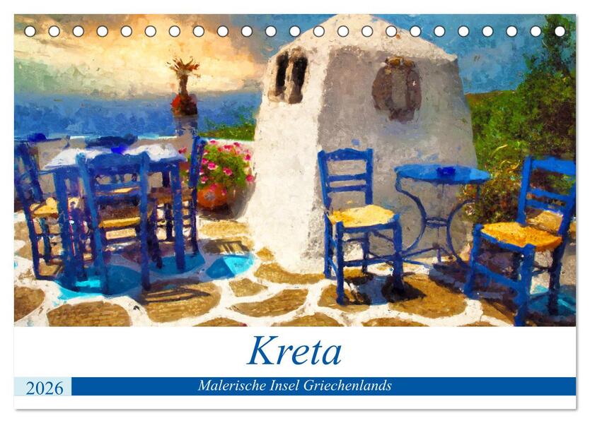 Kreta - Malerische Insel Griechenlands (Tischkalender 2026 DIN A5 quer) CALVENDO Monatskalender