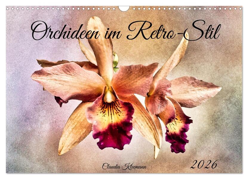 Orchideen im Retro-Stil (Wandkalender 2026 DIN A3 quer) CALVENDO Monatskalender