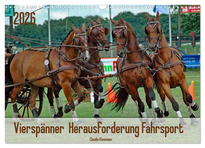 Vierspänner Herausforderung Fahrsport (Wandkalender 2026 DIN A3 quer) CALVENDO Monatskalender