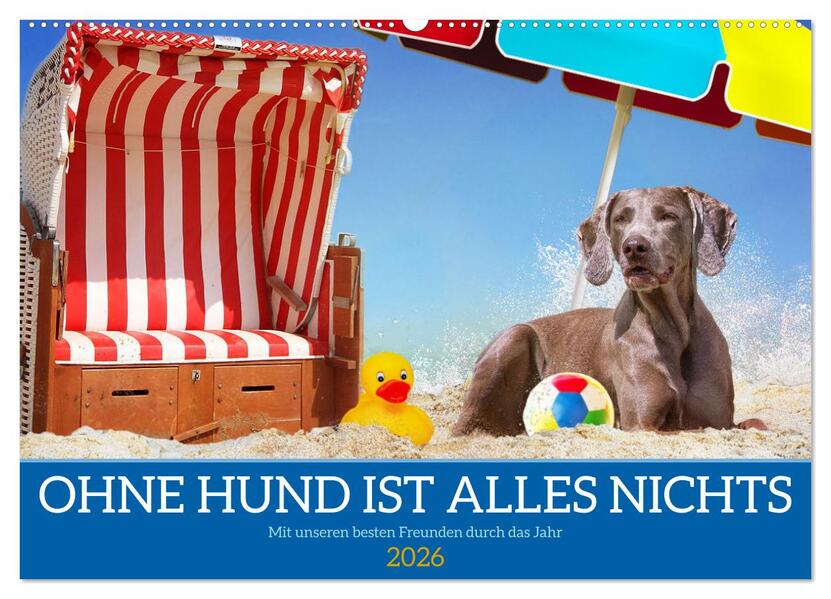 Ohne Hund ist alles nichts - Mit unseren besten Freunden durch das Jahr (Wandkalender 2026 DIN A2 quer) CALVENDO Monatskalender