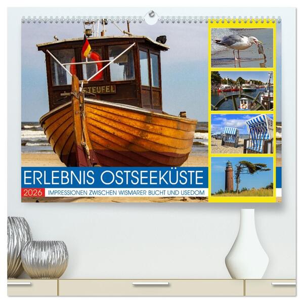 Erlebnis Ostseeküste - zwischen Wismarer Bucht und Usedom (hochwertiger Premium Wandkalender 2026 DIN A2 quer) Kunstdruck in Hochglanz
