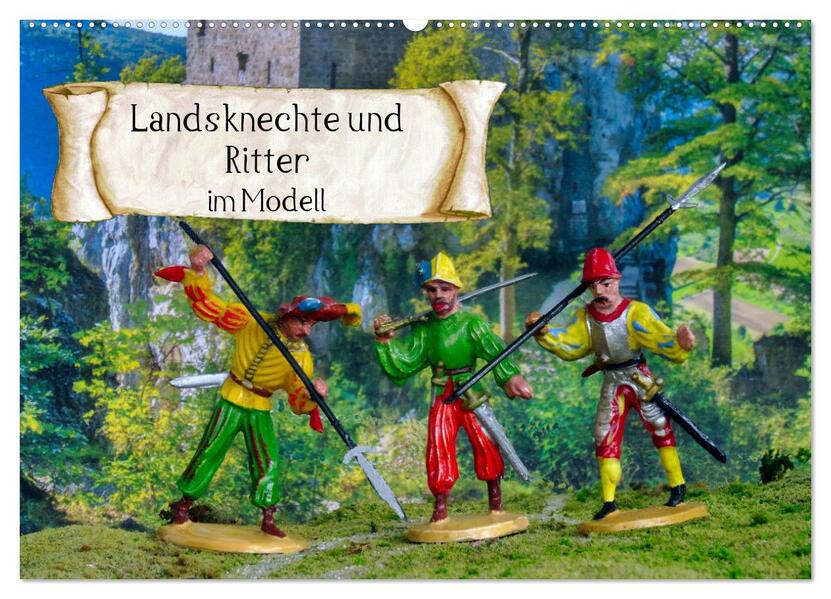 Landsknechte und Ritter im Modell (Wandkalender 2026 DIN A2 quer) CALVENDO Monatskalender