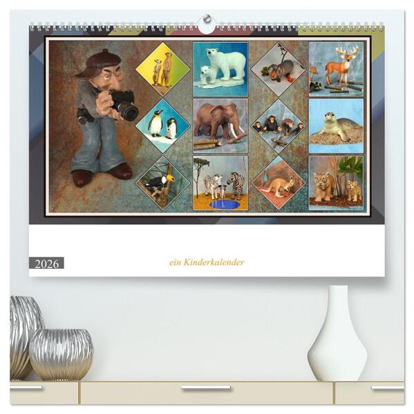 Fotograf auf Pirsch - ein Kinderkalender (hochwertiger Premium Wandkalender 2026 DIN A2 quer) Kunstdruck in Hochglanz