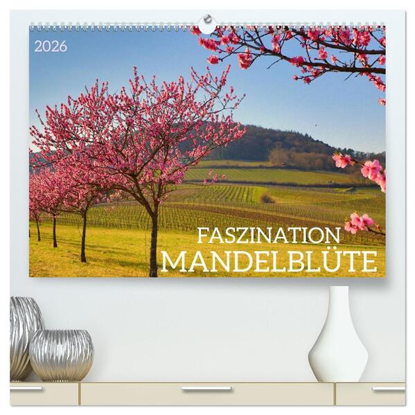 FASZINATION MANDELBLÜTE (hochwertiger Premium Wandkalender 2026 DIN A2 quer) Kunstdruck in Hochglanz