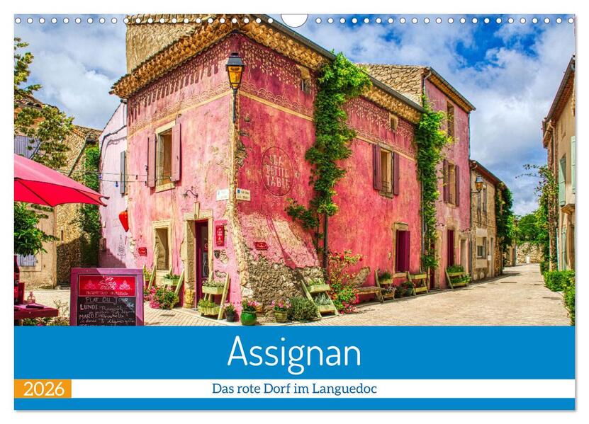 Assignan - Das rote Dorf im Languedoc (Wandkalender 2026 DIN A3 quer) CALVENDO Monatskalender