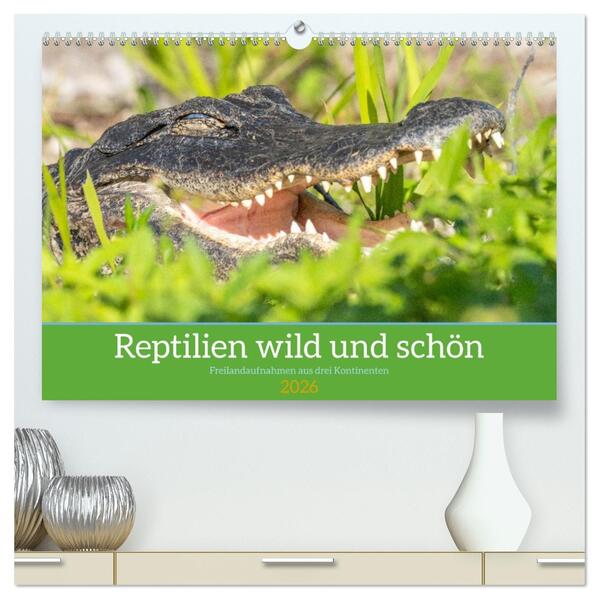 Reptilien wild und schön (hochwertiger Premium Wandkalender 2026 DIN A2 quer) Kunstdruck in Hochglanz