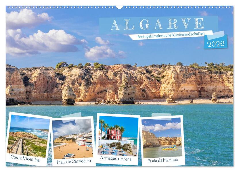 Algarve - Portugals malerische Küstenlandschaften (Wandkalender 2026 DIN A2 quer) CALVENDO Monatskalender