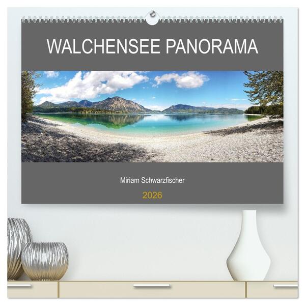 Walchensee Panorama (hochwertiger Premium Wandkalender 2026 DIN A2 quer) Kunstdruck in Hochglanz
