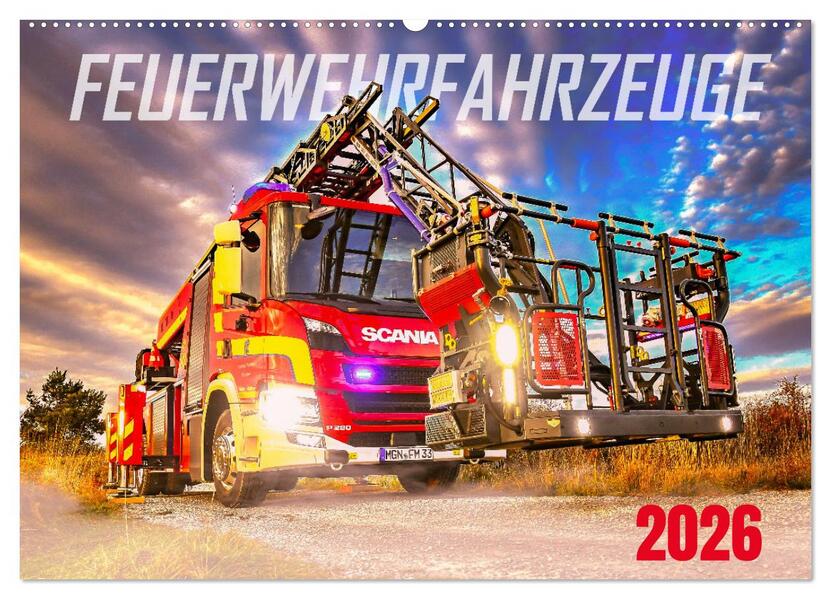 Feurwehrfahrzeuge (Wandkalender 2026 DIN A2 quer) CALVENDO Monatskalender