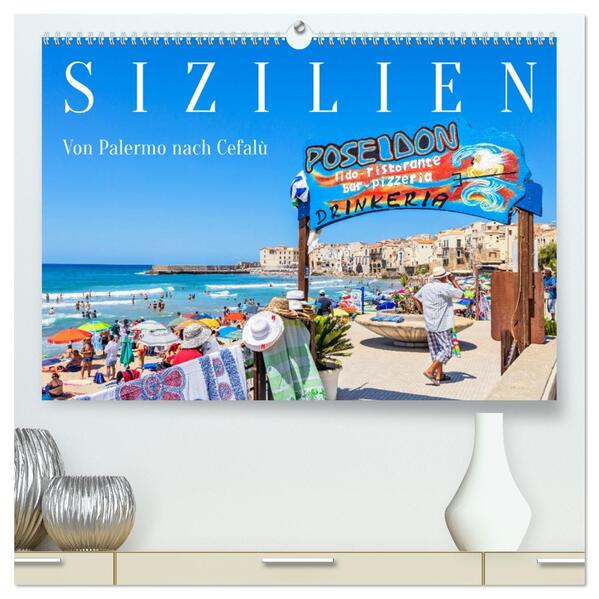 Sizilien - Von Palermo nach Cefalù (hochwertiger Premium Wandkalender 2026 DIN A2 quer) Kunstdruck in Hochglanz