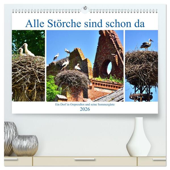 Alle Störche sind schon da - Ein Dorf in Ostpreußen und seine Sommergäste (hochwertiger Premium Wandkalender 2026 DIN A2 quer) Kunstdruck in Hochglanz