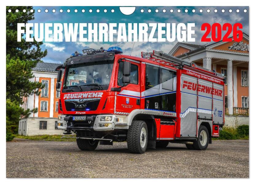 Feuerwehrfahrzeuge (Wandkalender 2026 DIN A4 quer) CALVENDO Monatskalender
