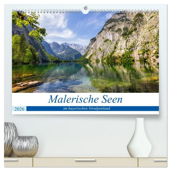 Malerische Seen im bayerischen Voralpenland (hochwertiger Premium Wandkalender 2026 DIN A2 quer) Kunstdruck in Hochglanz