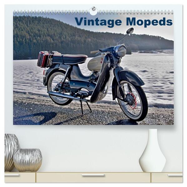 Vintage Mopeds (hochwertiger Premium Wandkalender 2026 DIN A2 quer) Kunstdruck in Hochglanz
