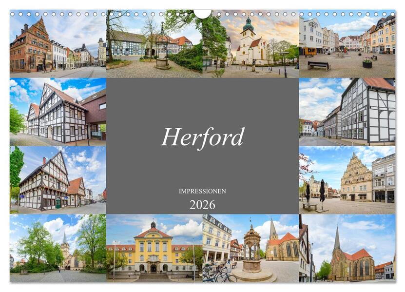 Herford Impressionen (Wandkalender 2026 DIN A3 quer) CALVENDO Monatskalender