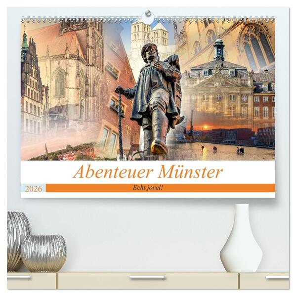 Abenteuer Münster - Echt jovel! (hochwertiger Premium Wandkalender 2026 DIN A2 quer) Kunstdruck in Hochglanz