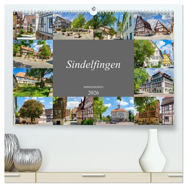 Sindelfingen Impressionen (hochwertiger Premium Wandkalender 2026 DIN A2 quer) Kunstdruck in Hochglanz