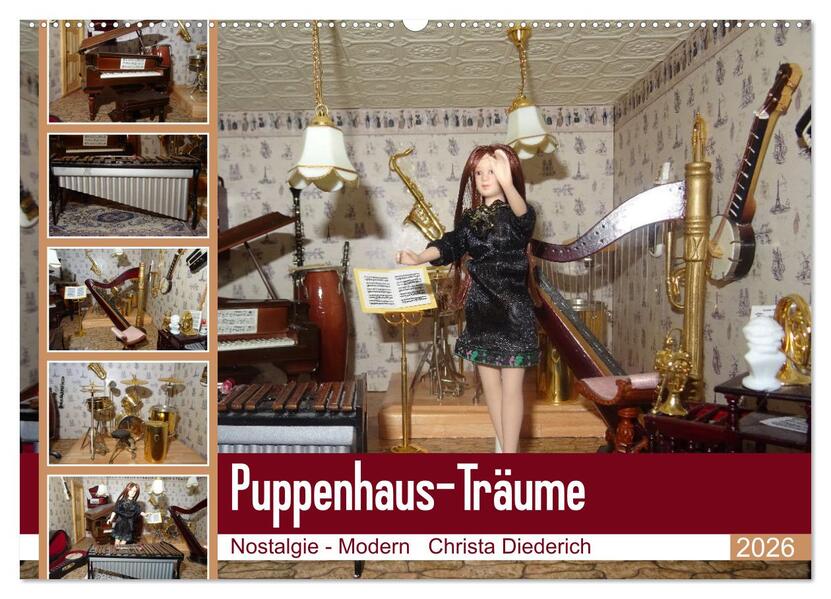 Puppenhaus-Träume (Wandkalender 2026 DIN A2 quer) CALVENDO Monatskalender