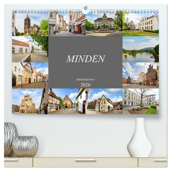 Minden Impressionen (hochwertiger Premium Wandkalender 2026 DIN A2 quer) Kunstdruck in Hochglanz