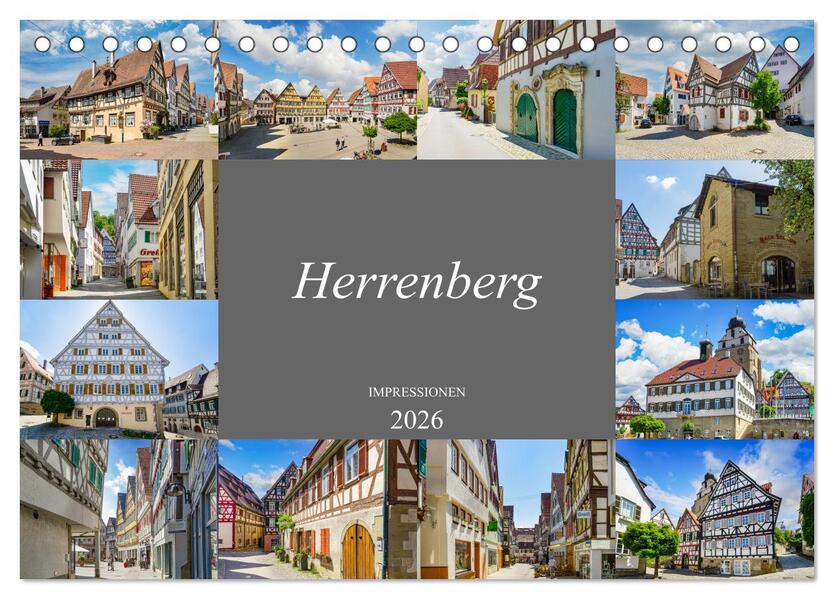 Herrenberg Impressionen (Tischkalender 2026 DIN A5 quer) CALVENDO Monatskalender