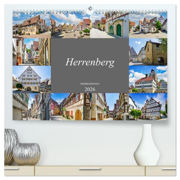 Herrenberg Impressionen (hochwertiger Premium Wandkalender 2026 DIN A2 quer) Kunstdruck in Hochglanz