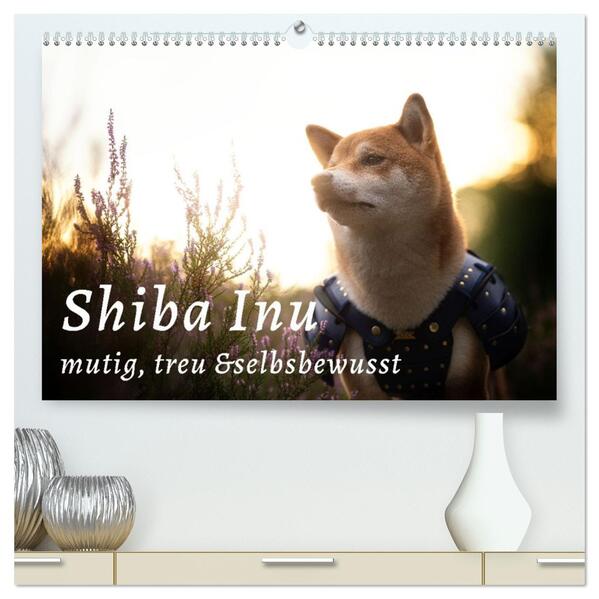Shiba Inu - mutig treu selbstbewusst (hochwertiger Premium Wandkalender 2026 DIN A2 quer) Kunstdruck in Hochglanz