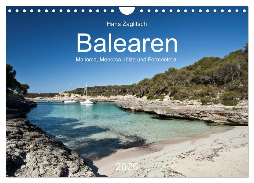 Balearen - Mallorca Menorca Ibiza und Formentera (Wandkalender 2026 DIN A4 quer) CALVENDO Monatskalender
